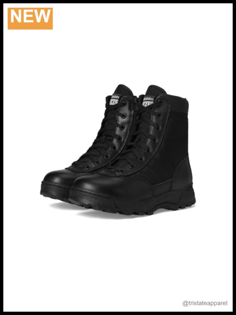 Men's 9" Side Zip Tactical Work Boots Leather Cordura